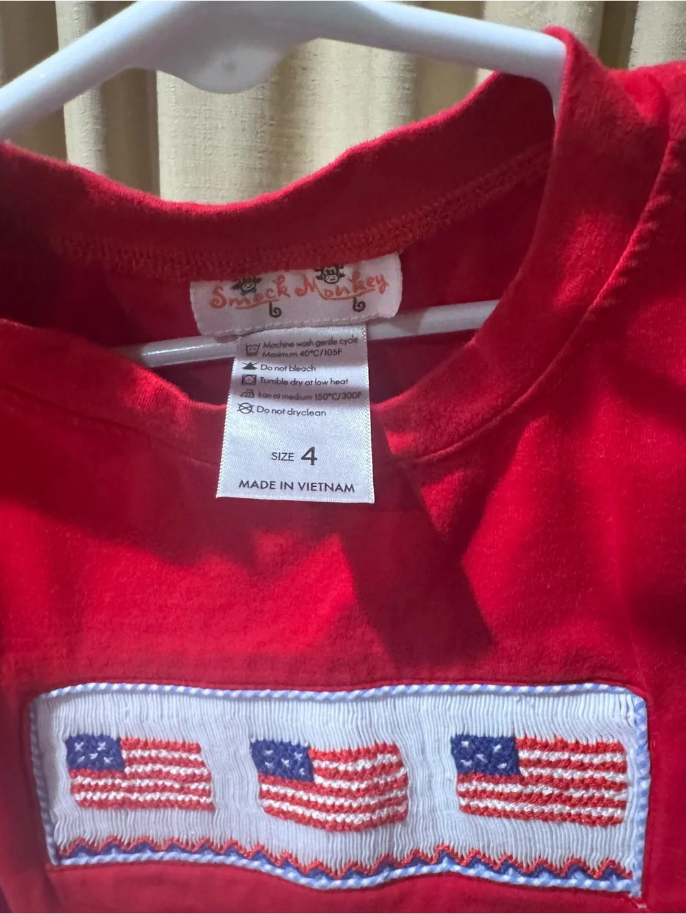 Smock Monkey smocked flag